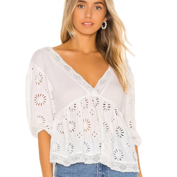 Free People Tops - Free People Sweeter Side Blouse in White NWOT